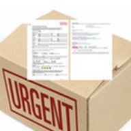 retoure die sendung vorbereiten eine karton box mit einem "dringend" aufschrift